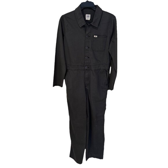 Lee Heritage Coverall Women’s Small Dark Muted Gray Button-Up Jumpsuit - Picture 3 of 11